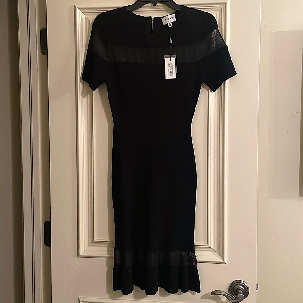 Form fitting black MILLY dress. Size medium. Never worn. NWT